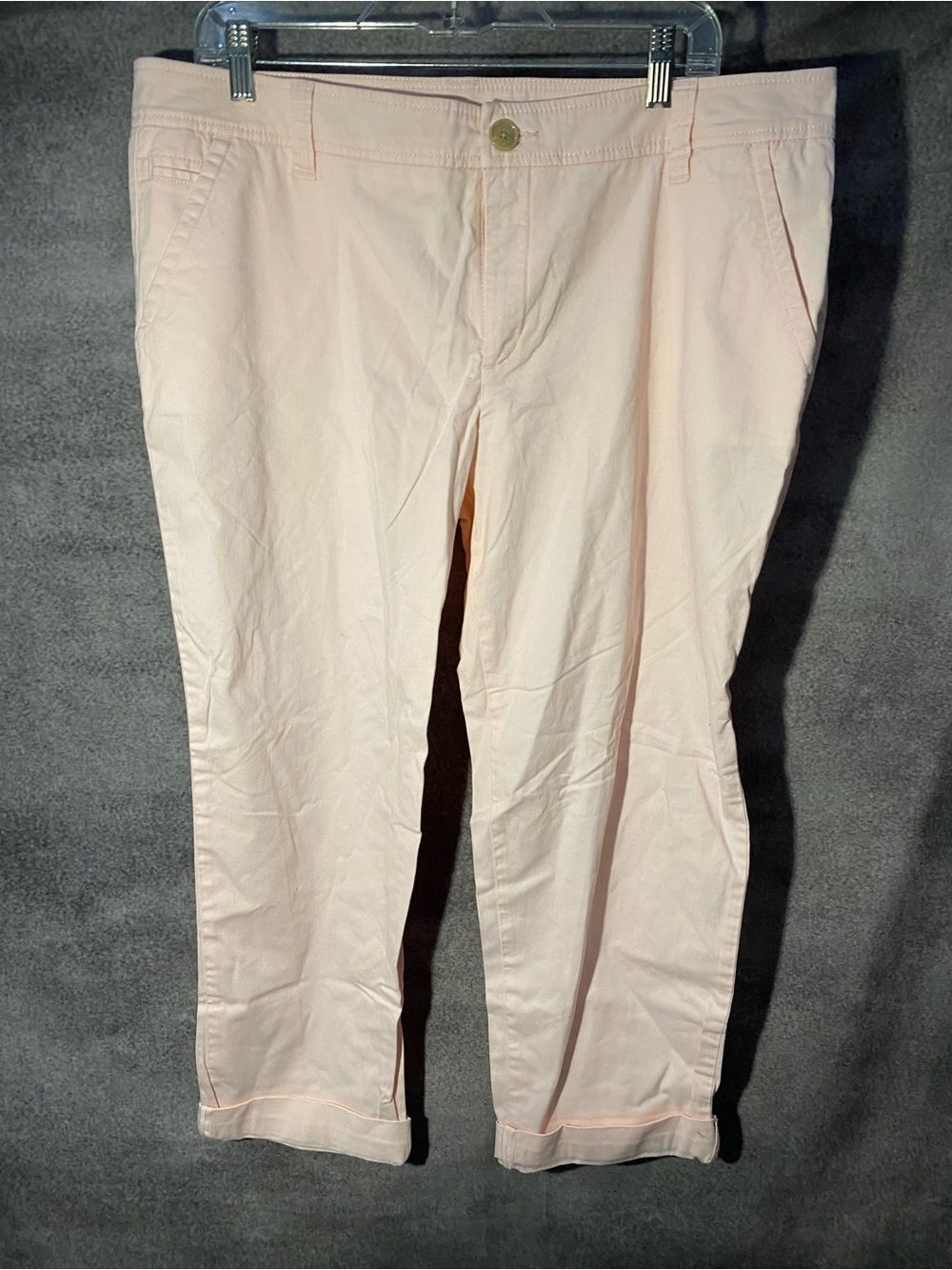 Liz Claiborne Light Pink Cuffed Chino Pants Women Size 16